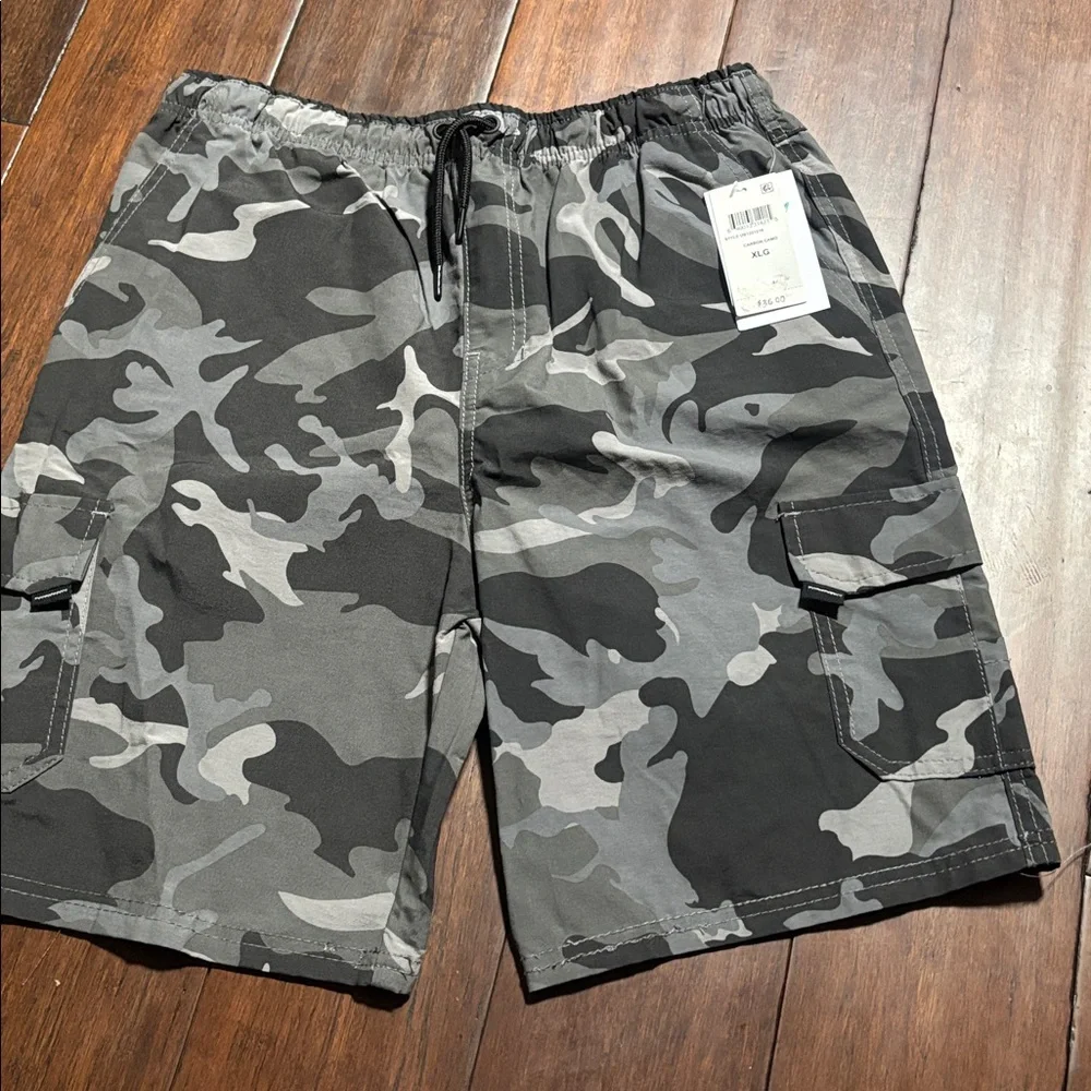 UNIVIBE Big Boys Stonedale Cotton Pull-On Cargo Shorts Size-XL Camouflage U